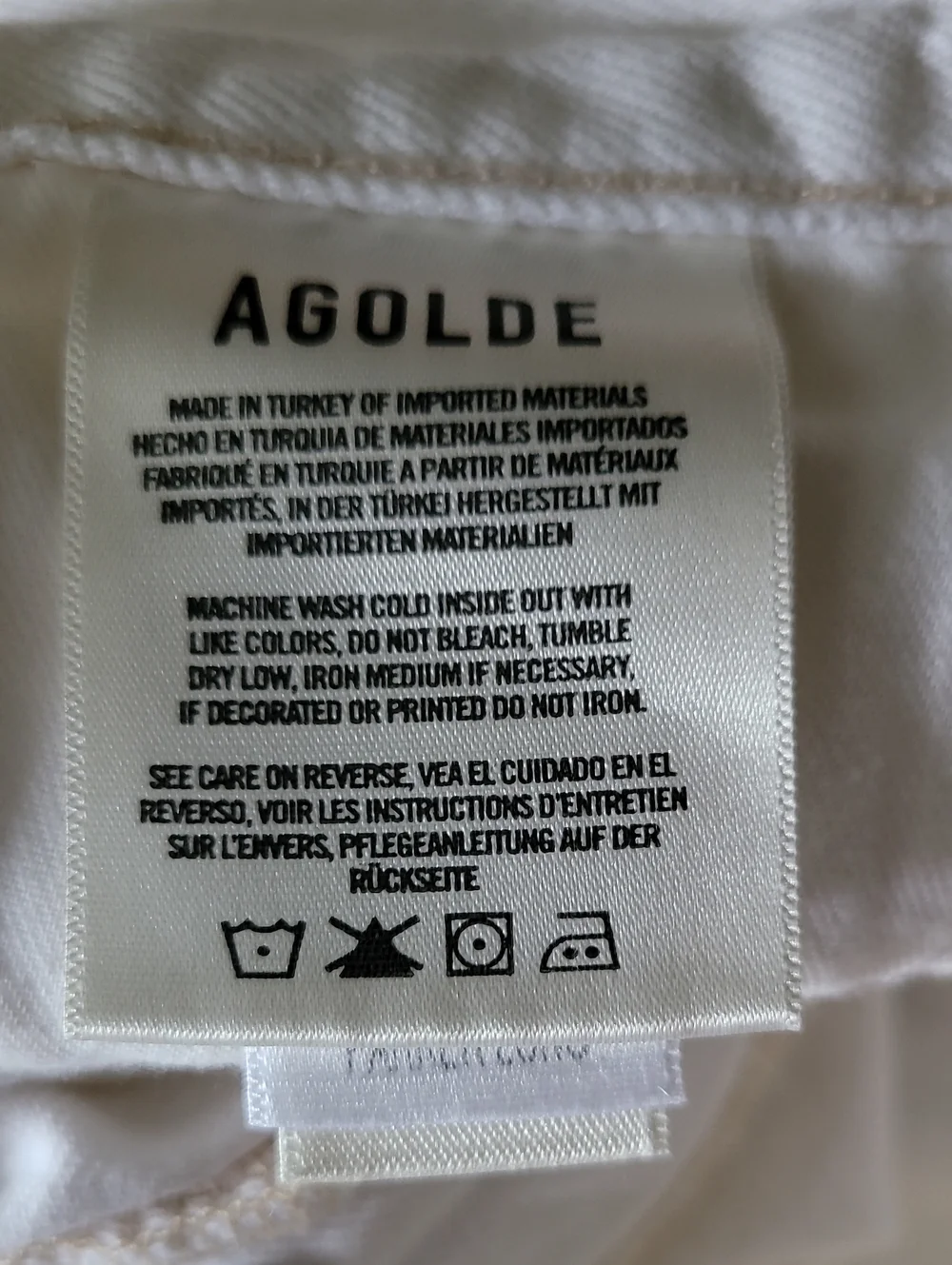 AGOLDE Parker Long Vintage Shorts in the Panna Cotta